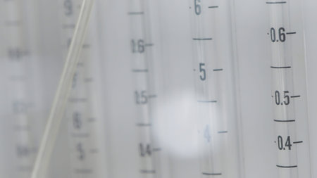 The concept of medicine. Action.Empty syringes stored in the cold with different capacities