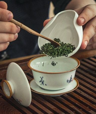 Art of Tea Embracing Traditional Chinese Teaware that Features Loose Leaf Varietiesの写真素材