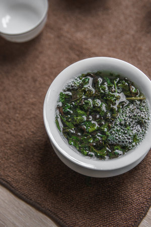 Enjoy a Freshly Brewed Green Tea made with real Leaves for a refreshing experience