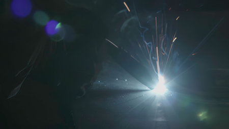 This artwork shows a striking silhouette in a spotlight against a dark backdrop. Stock Clipの写真素材