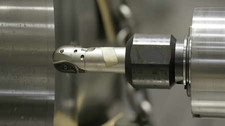 The Precision Machining Process is in full action, demonstrating high level efficiency and skill....