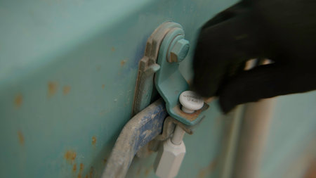 A Detailed and Intricate CloseUp of a Vintage Lock Mechanism Affixed on a Container. Stock Footage