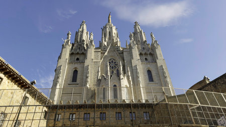 Temple expiatori del sagrat cor, tibidabo, barcelona, majestic facade. Actionの写真素材