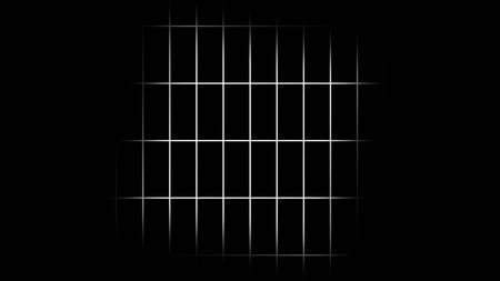 White grid expanding and fading on black background. Motionの写真素材