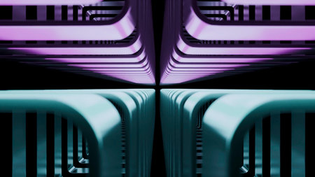 Abstract neon tunnel hypnotic animation loopの写真素材
