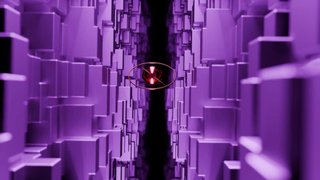 Abstract orb traveling through a futuristic tunnelの写真素材