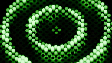 Green abstract circles moving up and downの写真素材