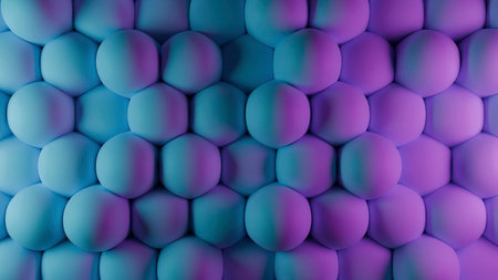 Abstract spheres background pulsating with neon light