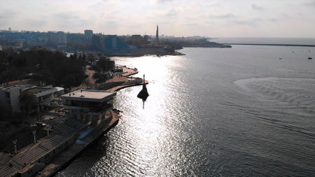 Sevastopol waterfront with monument to the scuttled ships. Mediaの写真素材
