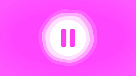 Pause icon button with glowing backgroundの写真素材