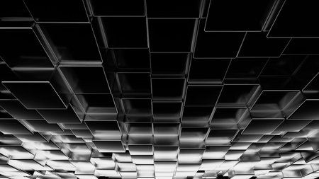 Abstract geometric pattern forming dark metallic grid