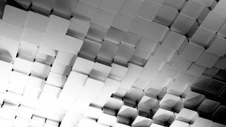 White and gray abstract geometric block patternの写真素材