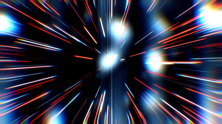 Abstract hyperspace tunnel light speed warp streaking effect
