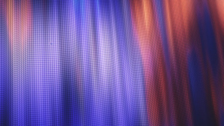 Blue and orange digital grid wave backgroundの写真素材