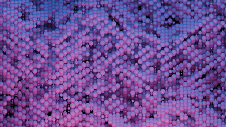 Abstract background with moving pink and purple spheres. Designの写真素材