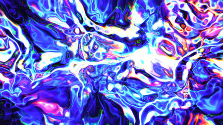 Abstract vibrant liquid flowing in blue and purple