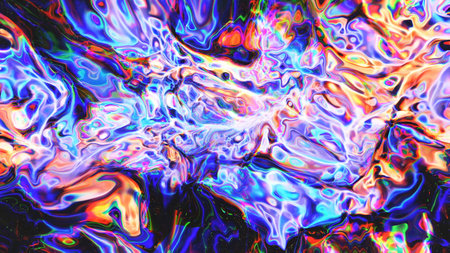 Abstract iridescent liquid flowing vibrant colors