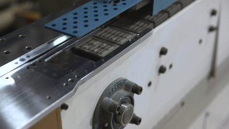 Manufactured Steel Conveyor Support With Bearings And Vibrant Alignment Component For Precise...