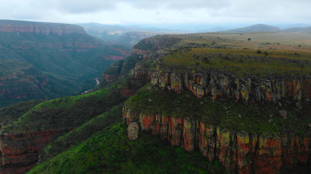 different landforms and beautiful horizons, varied terrains with unique geological features and scenic viewsの写真素材
