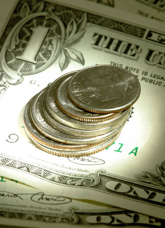 Close-up shot of United States currency.