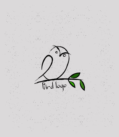 creative and original logo with a painted birdのイラスト素材