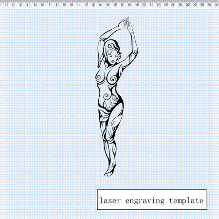 A completely ready-made template for laser cutting. the size is also converted to millimeters for editingのイラスト素材
