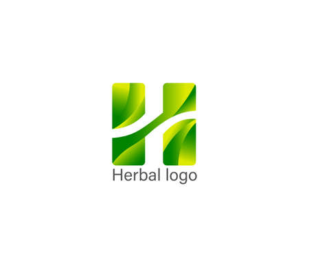 Nature is a creative symbol of an organic concept. Bio herbal healthcare abstract business eco logo. Fresh food, circular package, flora beauty, pharmacy icon. Corporate identity logo, graphic designのイラスト素材
