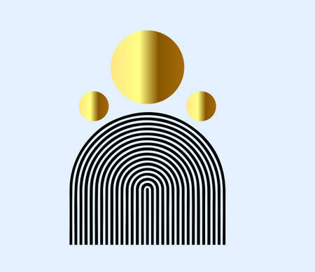 Abstract contemporary aesthetic background with. Boho wall decor. Mid century modern minimalist print.のイラスト素材