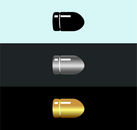 Cartoon bullet in three colors. editable template eps10のイラスト素材