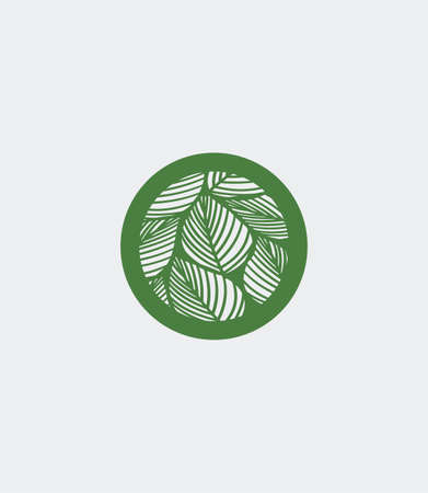 Vector logo concept leaves illustration. Nature Ecologo.のイラスト素材