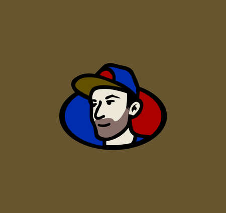 a beautiful logo with a retro style in the style of the eightiesのイラスト素材