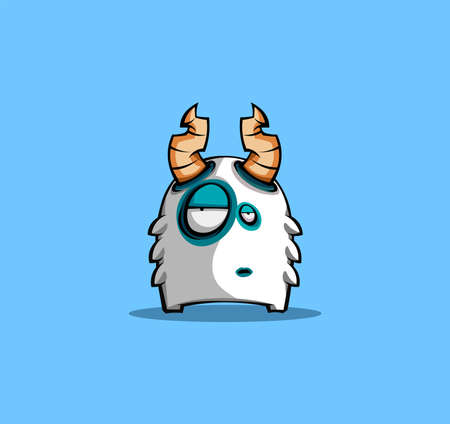funny cartoon goat. editable vector illustrationのイラスト素材
