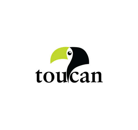 beautiful logo with an exotic toucan birdのイラスト素材