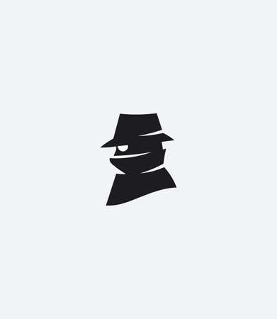 Grey Incognito mode icon isolated on white background. Vectorのイラスト素材