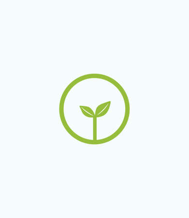 A beautiful template for a logo on the theme of ecology and sproutsのイラスト素材