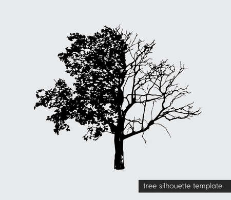 Ready-made tree silhouette template. eps10のイラスト素材