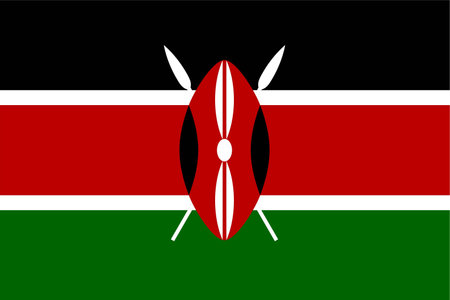 flag of the Kenya in vectorのイラスト素材