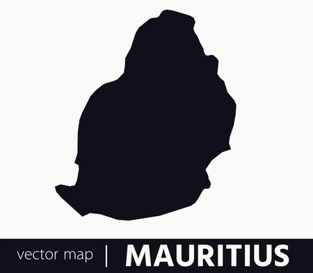 High Detailed Vector Map - Mauritiusのイラスト素材
