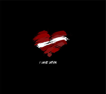 Latvia grunge flag heart for your designのイラスト素材