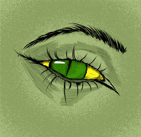 humanoid-reptilian eye. beautiful editable eps10のイラスト素材