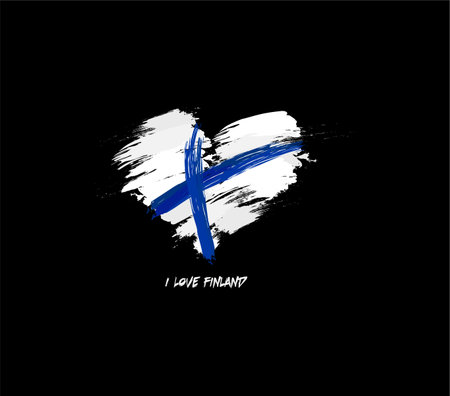 Finland grunge flag heart for your designのイラスト素材