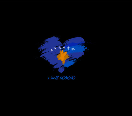 Kosovo grunge flag heart for your designのイラスト素材