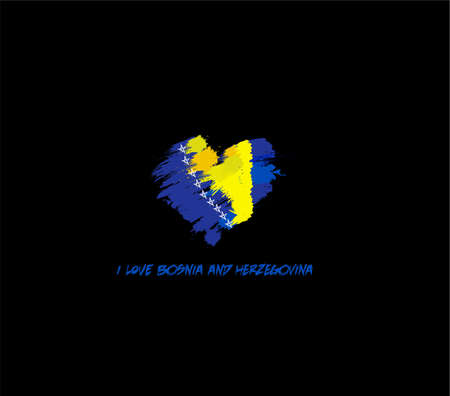 Bosnia and Herzegovina grunge flag heart for your designのイラスト素材