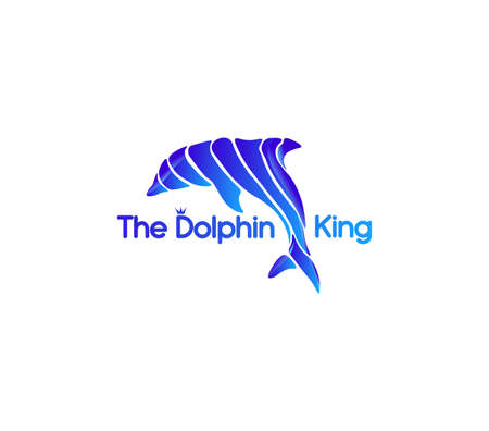 The logo with the image of a dolphin that is created in the form of splashes or waves.のイラスト素材