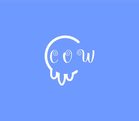 Cow meat trade sign. Bio and natural meal. Import and Export of Farm products. Branding Identity Corporate vector logo design template Isolated on a white backgroundのイラスト素材