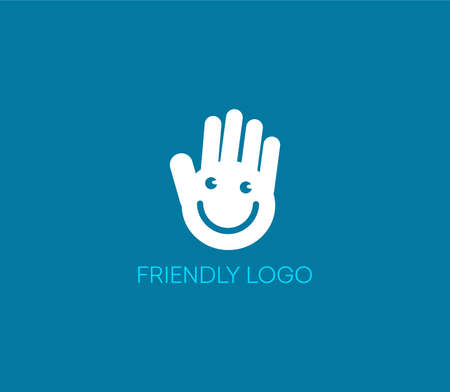 chat logo design template. Friendly, cute templateのイラスト素材