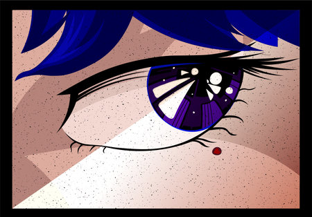 Poster in the style of Japanese animeのイラスト素材