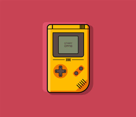 Yellow gaming console in a cartoon styleのイラスト素材