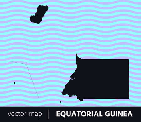 High Detailed Vector Map - Equatorial Guineaのイラスト素材