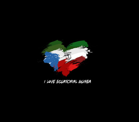 Equatorial Guinea grunge flag heart for your designのイラスト素材